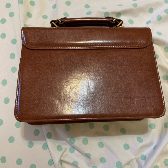 Polo Ralph Vintage Brown Lauren Square Handbag - Picture 9 of 9